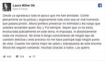 El posteo de Laura Miller