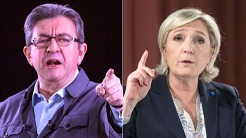 Jean-Luc Mélenchon y Marine Le