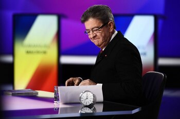 Jean-Luc Melenchon durante el debate