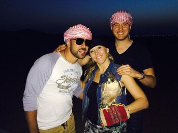 Gastón, Daniela y Michael, durante