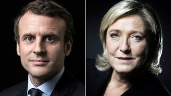 Emmanuel Macron y Marine Le