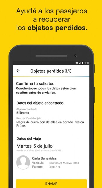 El usuario puede contactar al