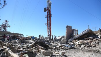 Los bombardeos destruyeron un centro