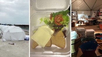 Carpas improvisadas, dos rodajas de