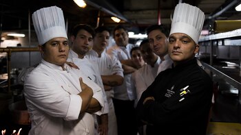 Donato Mazzeo (de negro) y