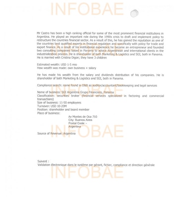 El informe KYC del banco