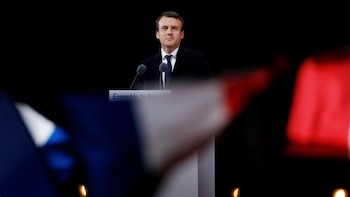 Macron durante su discurso en