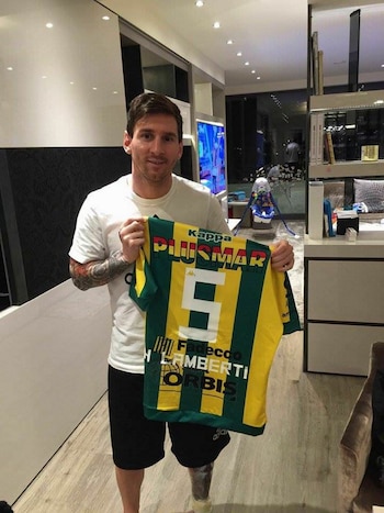 Lionel Messi, posando con la