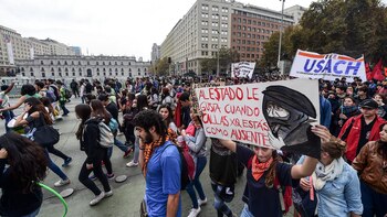 Una manifestación de estudiantes en