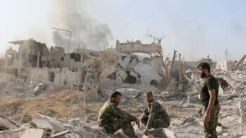 Soldados leales al régimen sirio