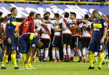 River festejó dentro del campo