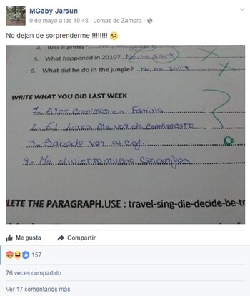 El post de la docente,