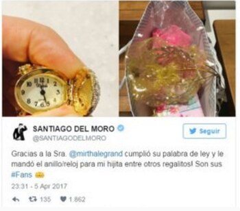 La foto del obsequió de