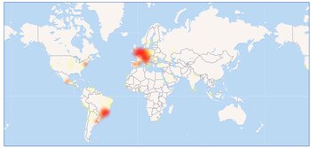 En rojo los países que