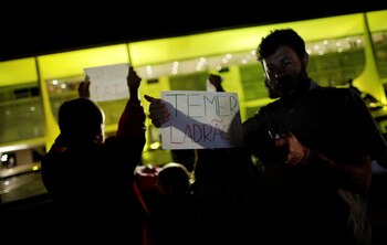 Protesta frente al Palacio del Planalto (REUTERS)