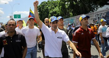 Henrique Capriles durante las marchas