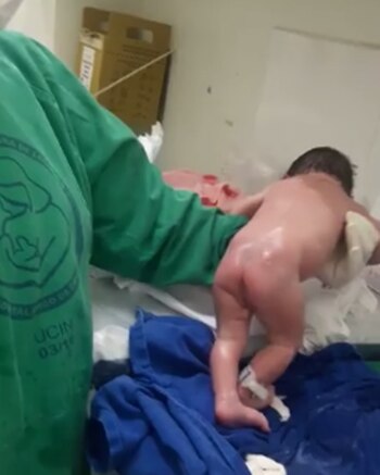 La reacción del bebé se