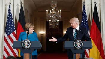 Angela Merkel y Donald Trump,