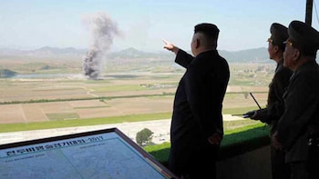 Kim Jong-un encabezó un ejercicio