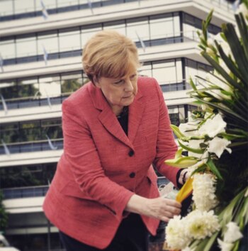 La canciller alemana en plaza