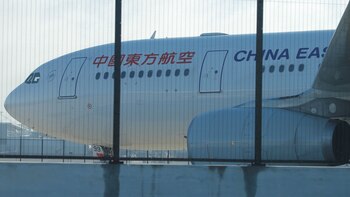 La turbina dañada del avión