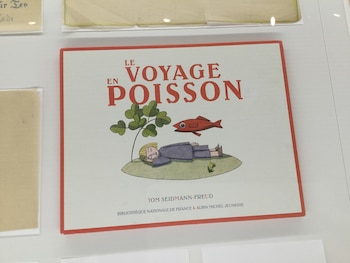 Tapa de una edición francesa de “El viaje del pez” (Pertenece a la muestra de Documenta)