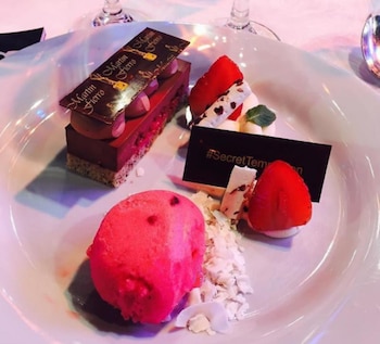 El colorido plato del postre con diferentes texturas y sabores estuvieron presentes
