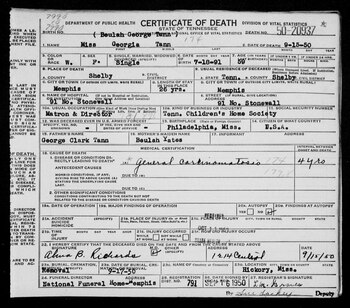 Certificado de defunción de Georgia