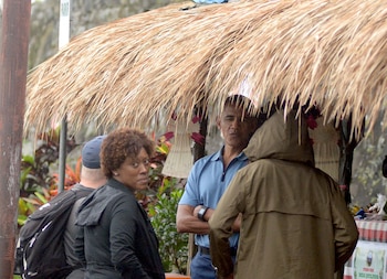 Con su comitiva, también visitaron