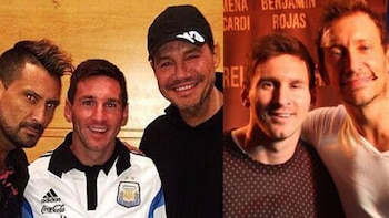 Lionel Messi con Marcelo Tinelli, Nico Vázquez y El Tirri