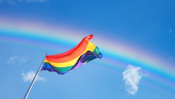 Multi Colored flag symbol of tolerance and acceptance