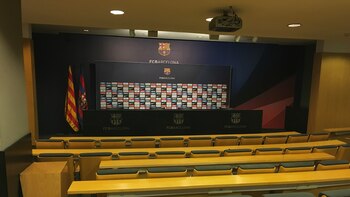 La sala de conferencias de prensa del Barcelona (Mauricio Luna)