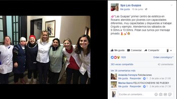 El equipo que atiende el spa (Facebook)