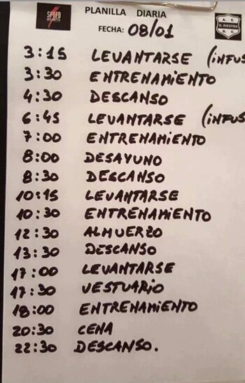 La rutina que siguió el