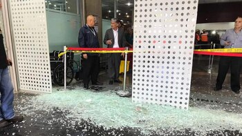 Así quedó la entrada del