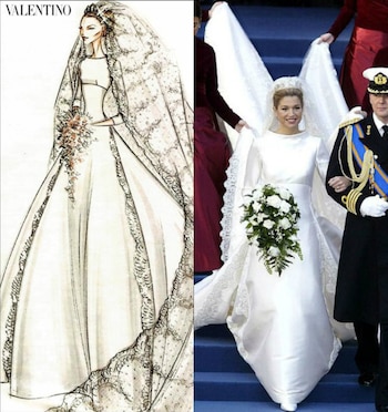 El boceto del vestido de