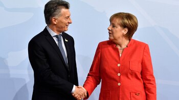 Mauricio Macri y Angela Merkel,