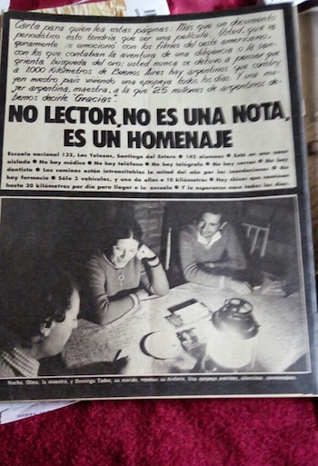 Retazos periodísticos de la vocación inalterable de Olma y su marido Domingo (Archivo personal Olma Santillán)