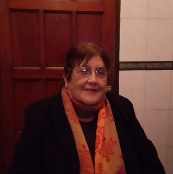 Foto actual de Olma Del Valle San Miguel, casada con Domingo Tadeo Santillán, sigue combatiendo por los derechos de los maestros rurales y los jubilados