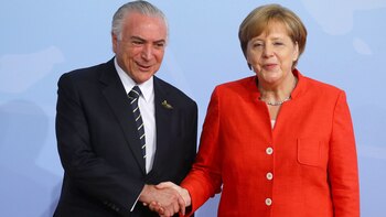 Michel Temer y Angela Merkel en el G-20 (Reuters)