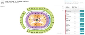 Los precios de los mejores asientos para la pelea de Floyd Mayweather y Conor McGregor