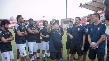 Diego en su primera práctica