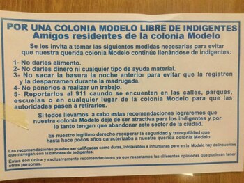 Ejemplo de los volantes pegados