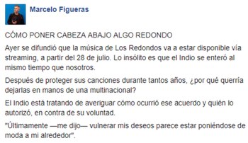 Comunicado oficial del Indio Solari