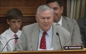 Dana Rohrabacher durante su diálogo sobre