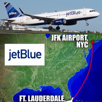 El recorrido del avión de