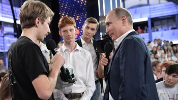 Vladimir Putin en una charla