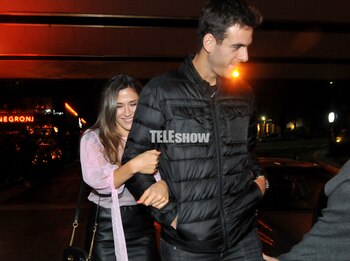 Jimena y “Delpo” al salir