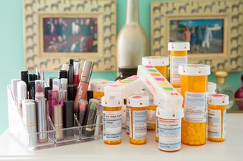 Los productos de belleza junto