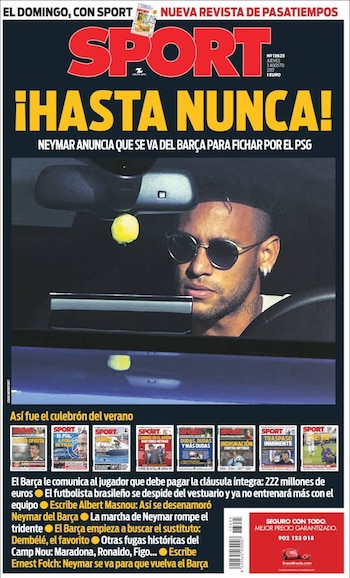 La bronca catalana reflejada en la tapa del diario Sport